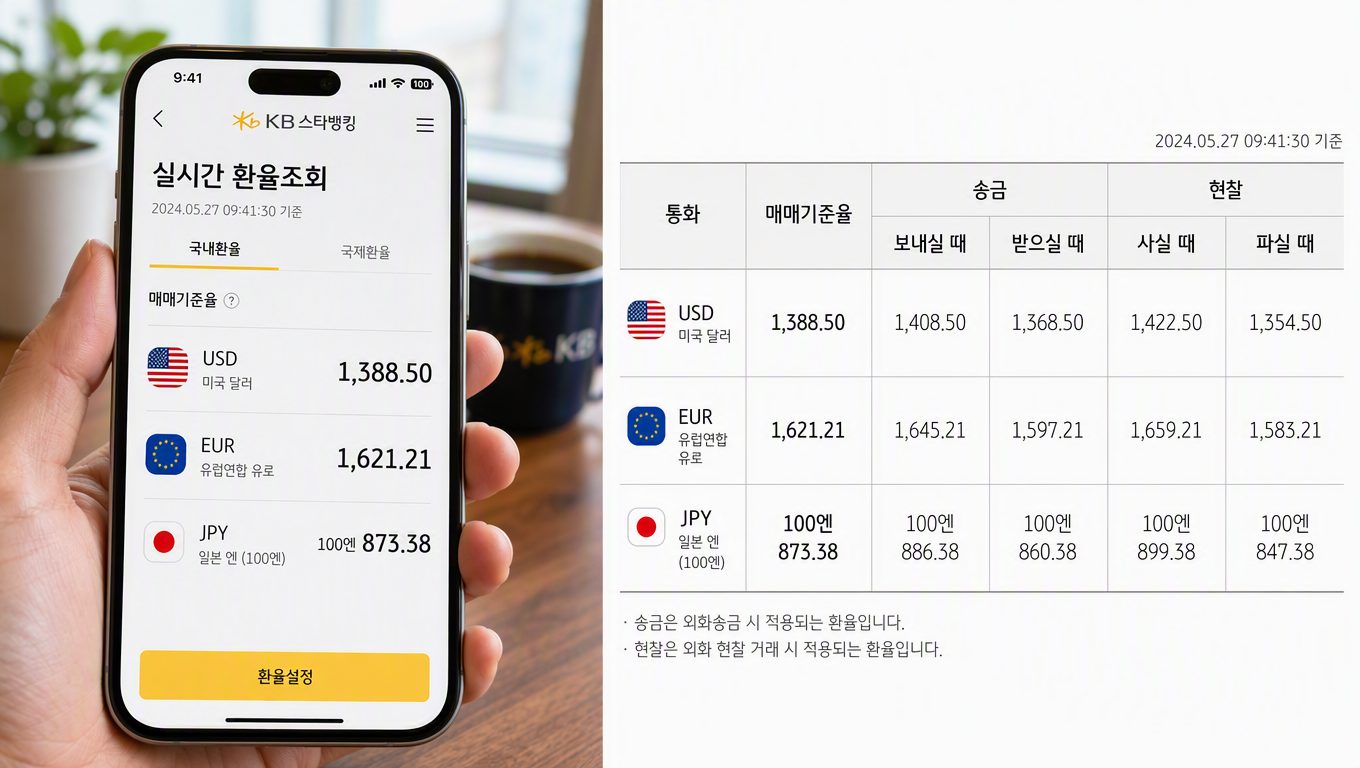 실시간 환율정보, 은행 조회 방법과 매매 지표 확인하기